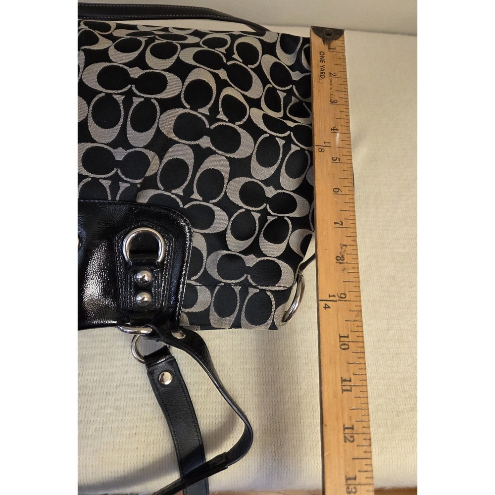 COACH VINTAGE Ashley Carryall Sateen Pleated Signature Bag - Black F15510 - Picture 8 of 9
